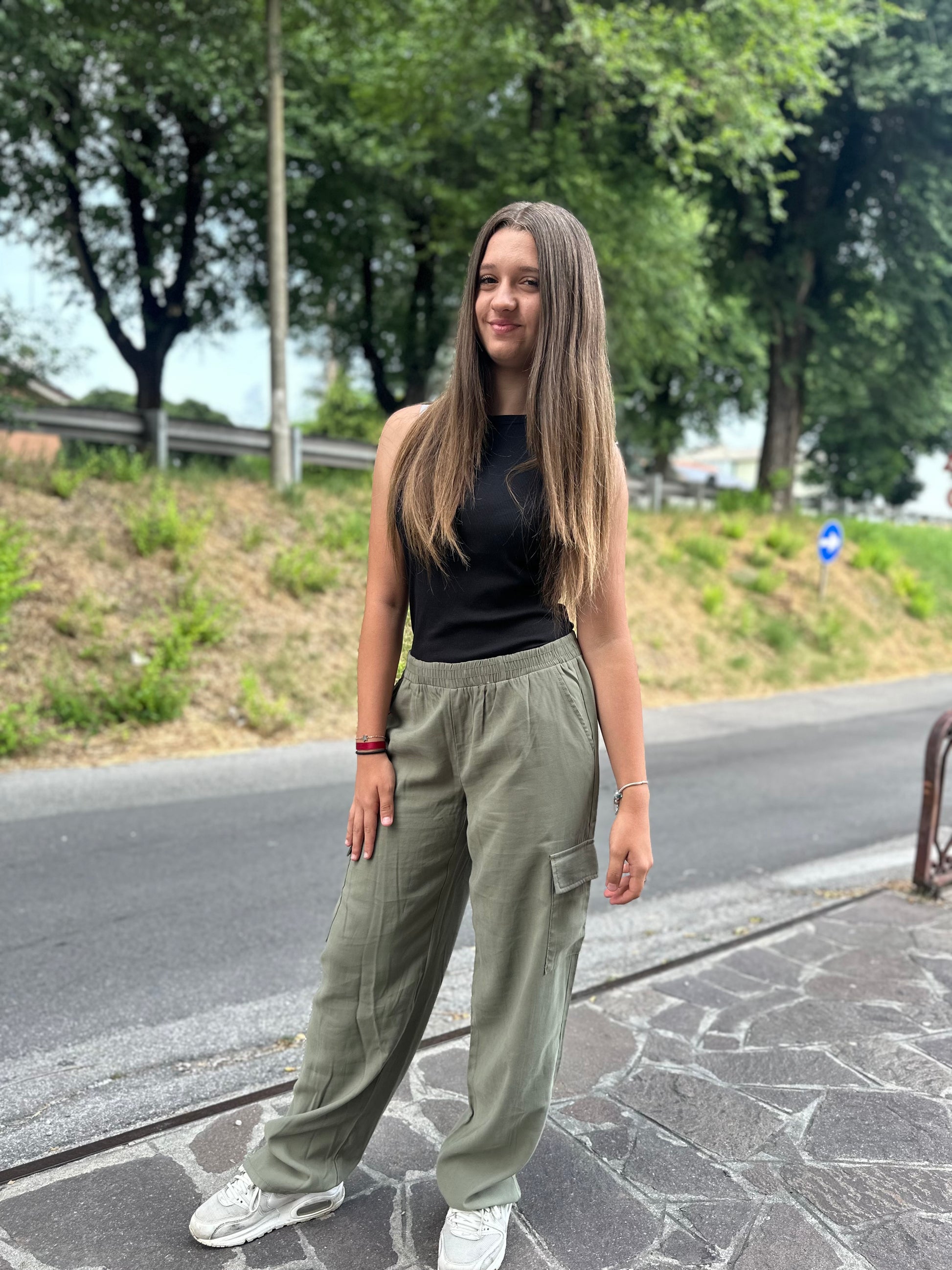 Pantalone cargo verde Bella