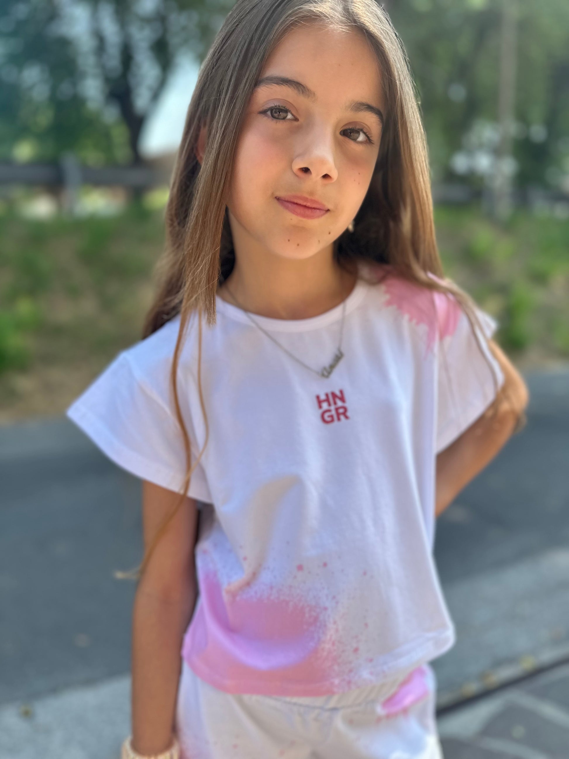 T-Shirt spray rosa