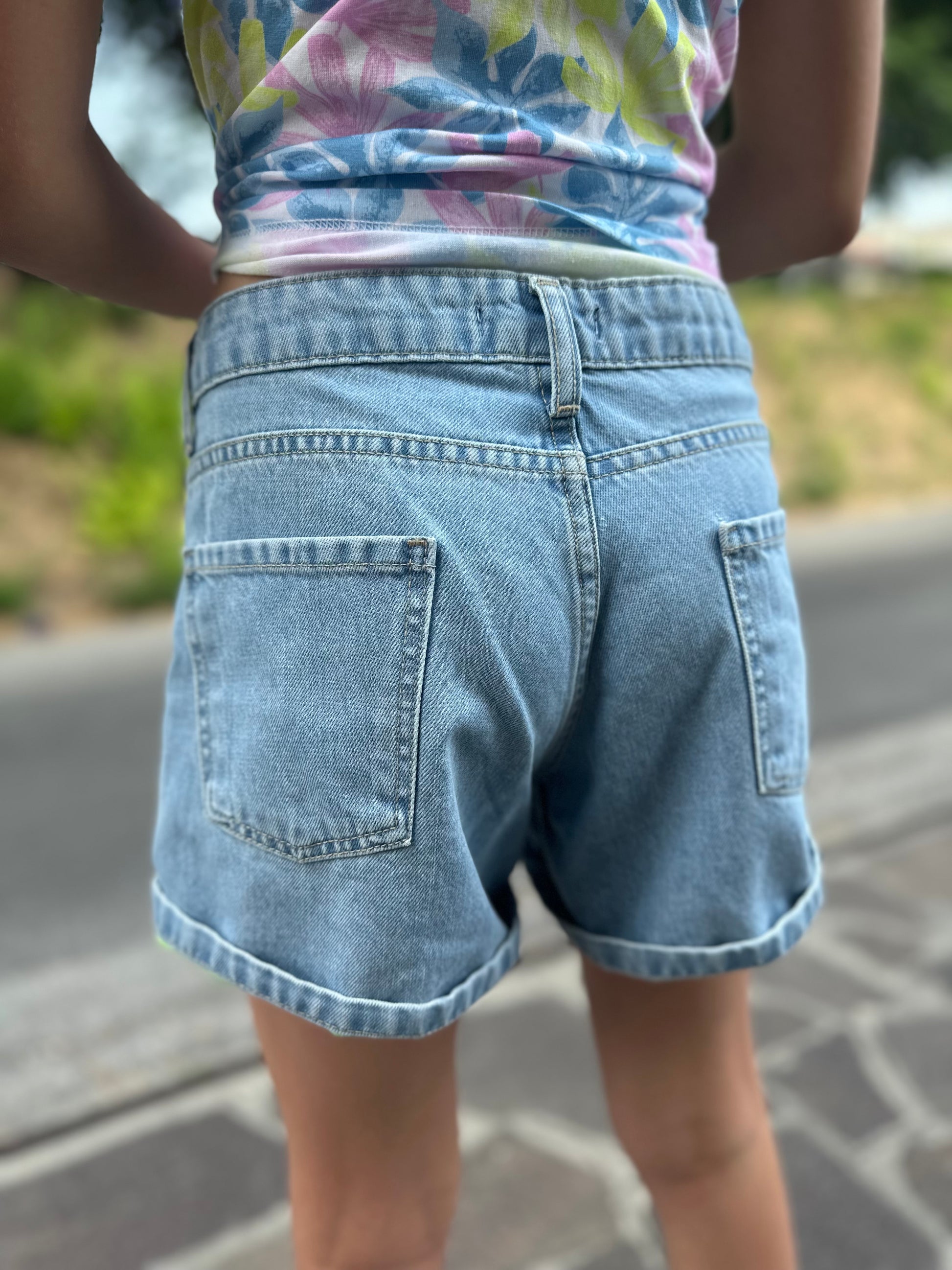 Short denim fluo