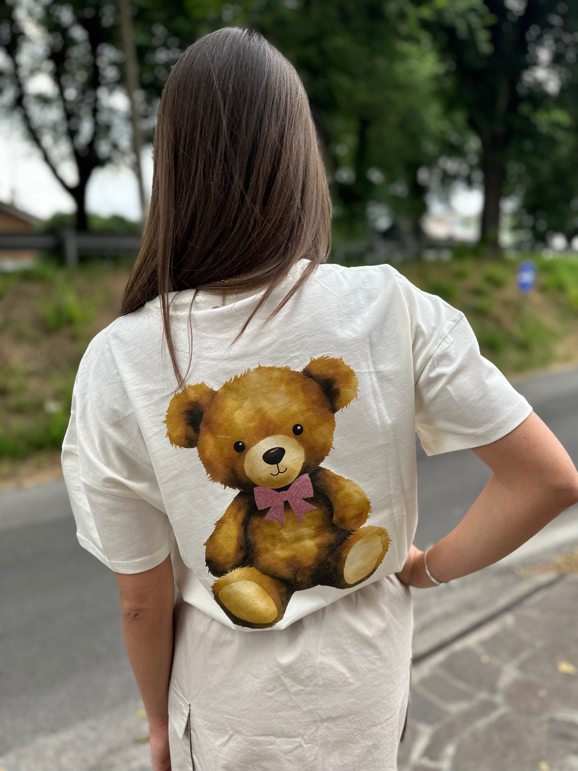 T-shirt Teddy rosa
